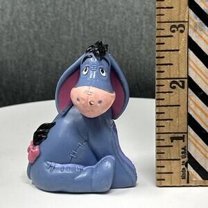 Vintage 90s Disney Eeyore Figurine Hard Plastic Sitting Pose Winnie The Pooh